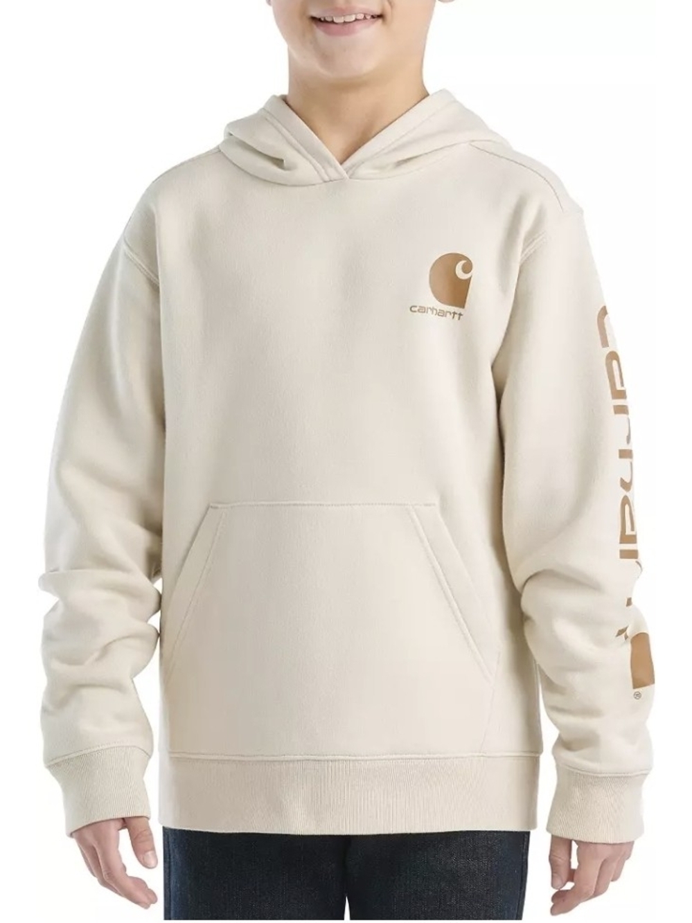 GUC Carhartt Cream Hoodie with Chestnut Brown Logo - Teen 18-20 - Picture 4 of 4